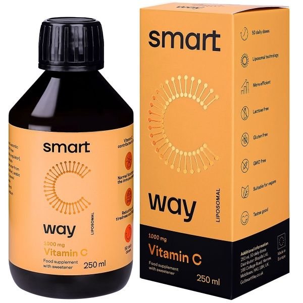 SMART WAY maisto papildas VITAMINAS C ORANGE 1000 mg, liposominis, 250 ml