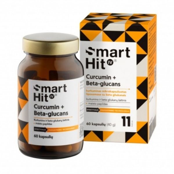 SMARTHIT maisto papildas IV CURCUMIN + BETA GLUCAN, 60 kaps.