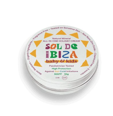 SOL DE IBIZA apsauginis kremas veidui ir kūnui nuo saulės vaikams BABY&KIDS SPF 30, 30 g