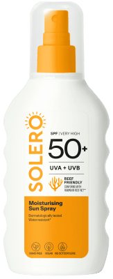 SOLERO SPF 50+ nuo saulės poveikio saugantis drėkinamasis purškalas, 200 ml