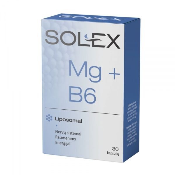 SOLEX maisto papildas MG + B6, liposomose, 30 kaps.