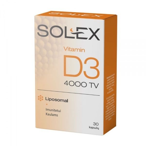 SOLEX maisto papildas VITAMIN D3 4000 TV, liposomose, 30 kaps.