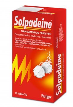 SOLPADEINE 500 mg/8 mg/30 mg tirpinamosios tabletės N12