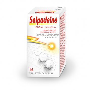 SOLPADEINE Express 500 mg/65 mg šnypščiosios tabletės N16