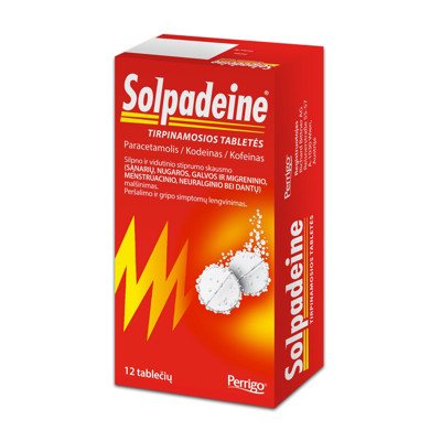SOLPADEINE, tirpinamosios tabletės, N12