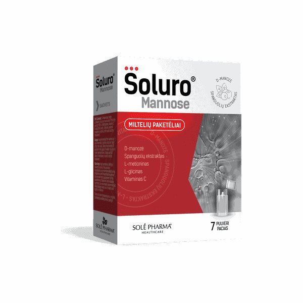 SOLURO maisto papildas milteliais MANNOSE, 7 pak.