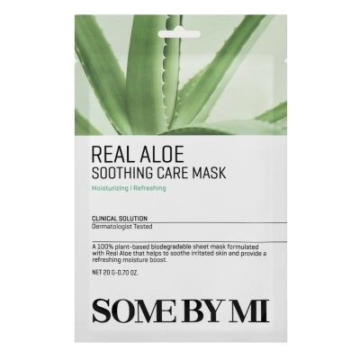 SOME BY MI Real Aloe Soothing Care Mask raminanti lakštinė veido kaukė su alaviju, 20 g