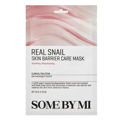 SOME BY MI Real Snail Skin Barrier Care Mask lakštinė veido kaukė su sraigių mucinu, 20 g