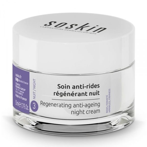 SOSKIN atkuriamasis naktinis veido kremas REGENERATING ANTI-AGEING, 50 ml