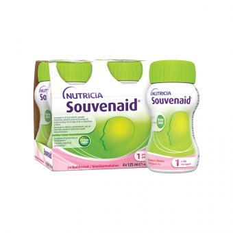 SOUVENAID® (braškių skonio), 4 vnt., 4 x 125 ml
