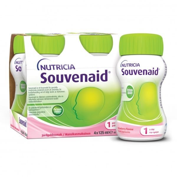 SOUVENAID gėrimas, braškių skonio, x 125 ml, 4 vnt