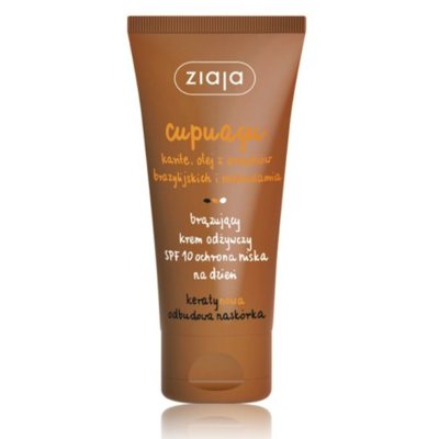 Stangrinamasis, įdegio atspalvį suteikiantis dieninis veido kremas Ziaja Cupuacu SPF10, 50 ml