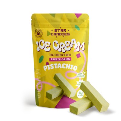 STAR CANDIES Šaltyje džiovinti ledai su Sicilijos pistacijomis, 50 g