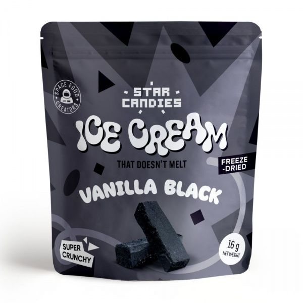 STAR CANDIES šaltyje džiovinti ledai VANILLA BLACK, vanilės skonio, 16 g