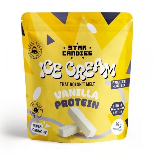 STAR CANDIES šaltyje džiovinti ledai VANILLA PROTEIN, vanilės skonio, 16 g