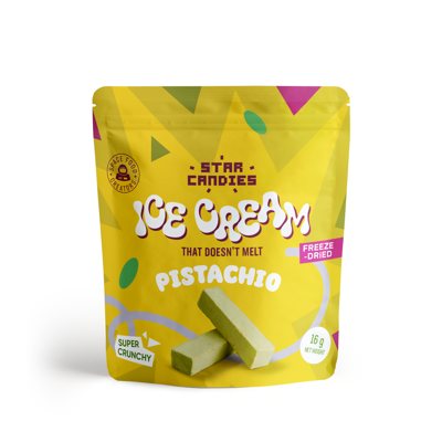 STAR CANDIES Šaltyje džiovinti pistacijų ledai, 16 g
