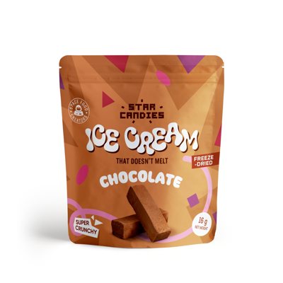 STAR CANDIES Šaltyje džiovinti šokoladiniai ledai, 16 g