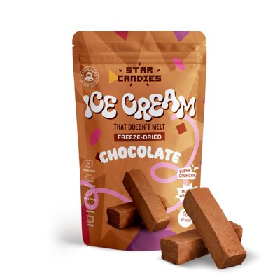 STAR CANDIES Šaltyje džiovinti šokoladiniai ledai, 50 g