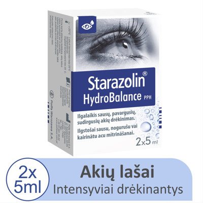 STARAZOLIN HYDROBALANCE, lašai akims, 2 vnt., 5 ml