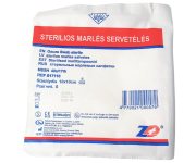 Sterilios marlinės servetėlės AZAS, 8 sluoksnių, 5 vnt., 10 x 10 cm