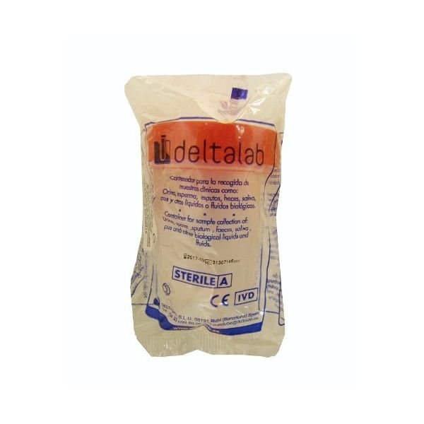 Sterilus laboratorinių tyrimų indelis su dangteliu, 1 vnt., 100 ml