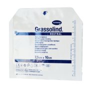 Sterilus tinklelinis tvarstis, padengtas tepalu HARTMANN GRASSOLIND NEUTRAL, 7.5 x 10 cm