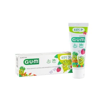 SUNSTAR GUM dantų pasta vaikams KIDS, 3–., braškių skonio, 50 ml, 6 m