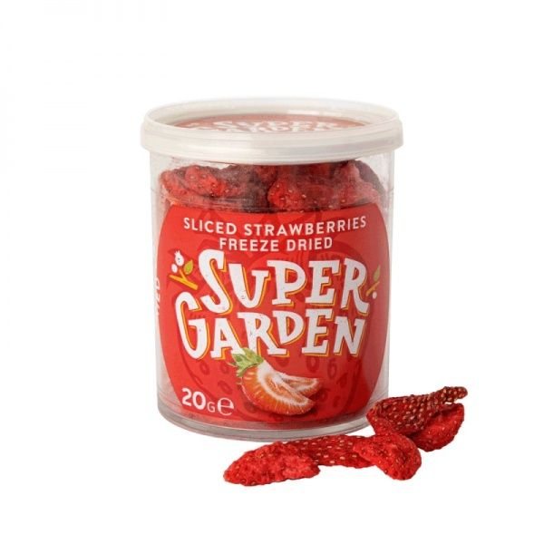SUPER GARDEN šaltyje džiovintos braškių juostelės, 20 g