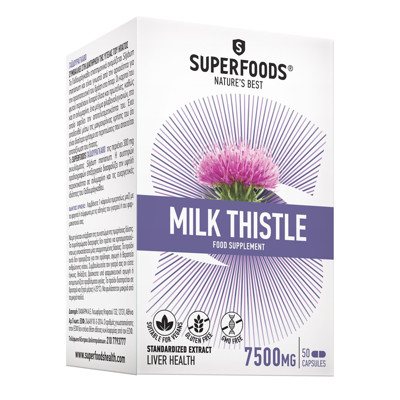 SUPERFOODS MILK THISTLE, 50 kapsulių