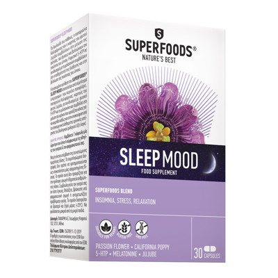 SUPERFOODS SLEEP MOOD, 30 kapsulių