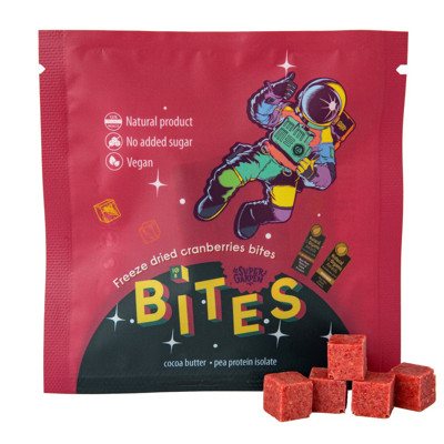 SUPERGARDEN BITES liofilizuoti užkandžiai su spanguolėmis, 10 g