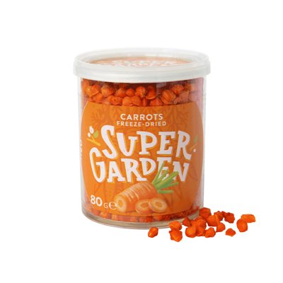SUPERGARDEN, morkos granulėmis, džiovintos šaltyje, M, 80 g