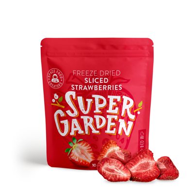 SUPERGARDEN šaltyje džiovintos braškių juostelės, 10 g