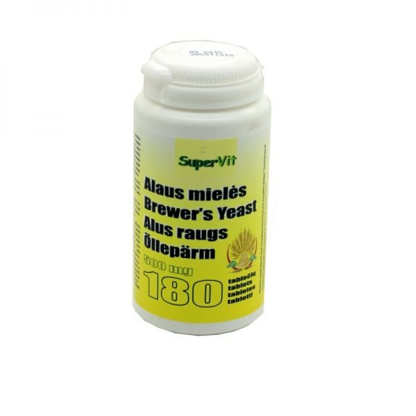 SUPERVIT maisto papildas alaus mielės 500 mg, 180 tab.