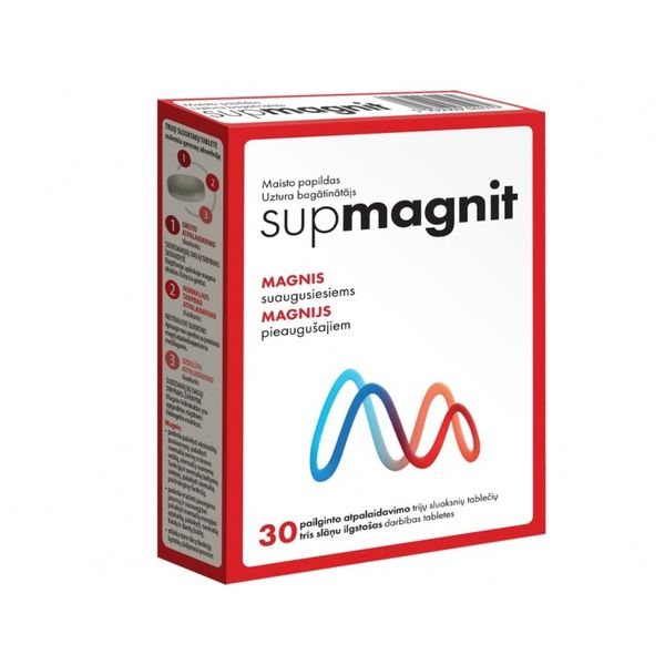SUPMAGNIT maisto papildas, 30 pailginto atpalaidavimo tab.