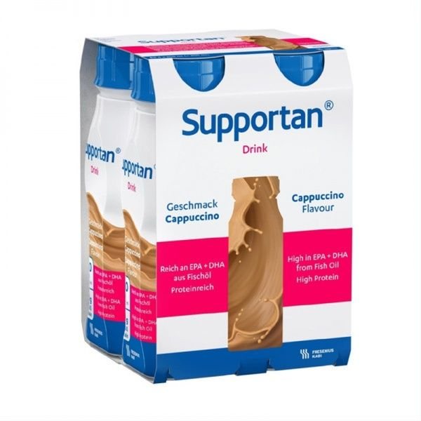 SUPPORTAN gėrimas CAPPUCCINO, kapučino skonio, x 4 vnt., 200 ml