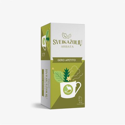 SVEIKAŽOLIŲ ARBATA GERO APETITO, žolelių arbata, 20 vnt, 1.5 g