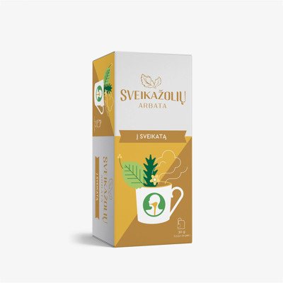 SVEIKAŽOLIŲ ARBATA Į SVEIKATĄ, žolelių arbata, 20 vnt, 1.5 g