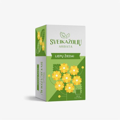 SVEIKAŽOLIŲ ARBATA LIEPŲ ŽIEDAI, žolelių arbata, 20 vnt, 1.5 g