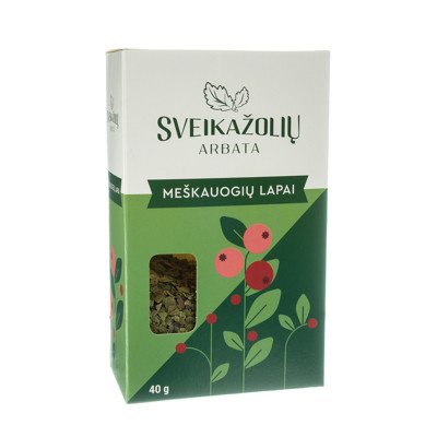 SVEIKAŽOLIŲ ARBATA MEŠKAUOGIŲ LAPAI, žolelių arbata, 40 g