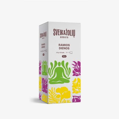 SVEIKAŽOLIŲ ARBATA RAMIOS DIENOS, žolelių arbata, 20 vnt, 1.5 g