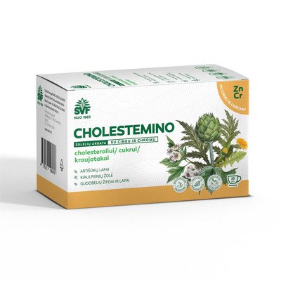 ŠVENČIONIŲ VAISTAŽOLĖS, CHOLESTEMINO, žolelių arbata, 20 vnt., 1.5 g