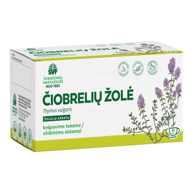 ŠVENČIONIŲ VAISTAŽOLĖS ČIOBRELIŲ ŽOLĖ, žolelių arbata, 24 vnt., 1.5 g