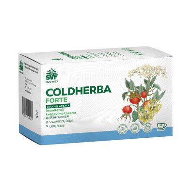 ŠVENČIONIŲ VAISTAŽOLĖS COLDHERBA FORTE, žolelių arbata, kvėpavimo takams, imunitetui, N20, 2 g