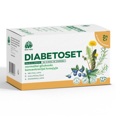ŠVENČIONIŲ VAISTAŽOLĖS DIABETOSET, žolelių arbata, 20 vnt., 1.5 g