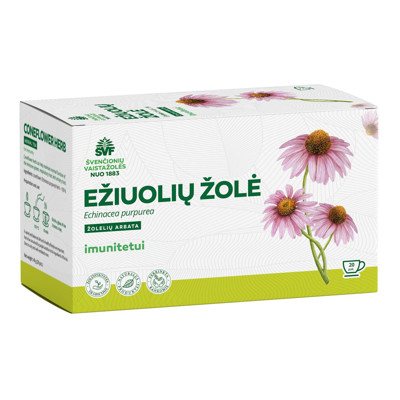 ŠVENČIONIŲ VAISTAŽOLĖS EŽIUOLIŲ ŽOLĖ, žolelių arbata, 20 vnt., 2 g