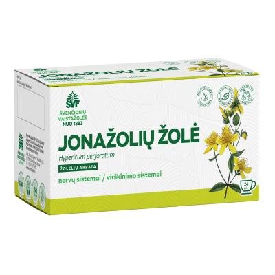ŠVENČIONIŲ VAISTAŽOLĖS JONAŽOLIŲ ŽOLĖ, žolelių arbata, x 24 vnt., 1.5 g