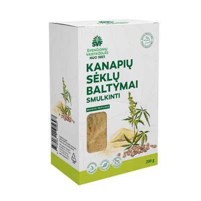ŠVENČIONIŲ VAISTAŽOLĖS KANAPIŲ SĖKLŲ BALTYMAI, . miltelių, 200 g