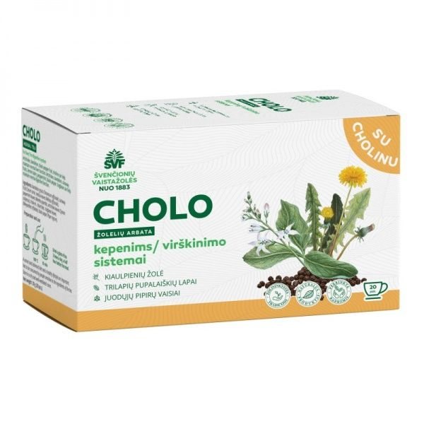 ŠVENČIONIŲ VAISTAŽOLĖS kepenims CHOLO, žolelių arbata, x 20 vnt., 1.5 g