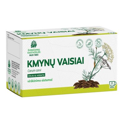 ŠVENČIONIŲ VAISTAŽOLĖS KMYNŲ VAISIAI, žolelių arbata, 24 vnt., 1.5 g